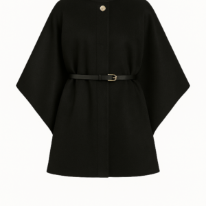Veste Cape Noire Chic – Élégance