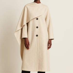 Manteau Long Beige Élégant – Confort et Polyvalence