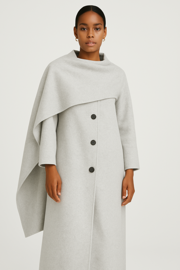 Manteau Long Gris Élégant - Confort et Polyvalence