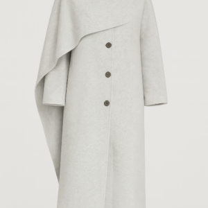 Manteau Long Gris Élégant – Confort et Polyvalence