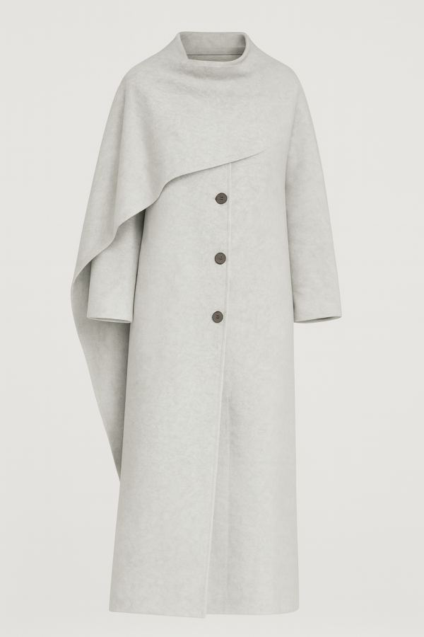 Manteau Long Gris Élégant - Confort et Polyvalence – Image 2