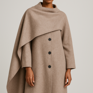 Manteau Long Taupe Élégant – Confort et Polyvalence