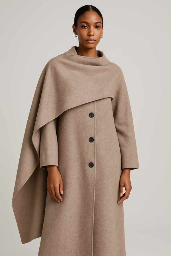 Manteau Long Taupe Élégant - Confort et Polyvalence